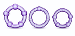 Набор из 3 фиолетовых эрекционных колец Stay Hard Beaded Cockrings (Цвет: фиолетовый)