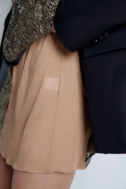 Подъюбник мини из вискозы бежевый