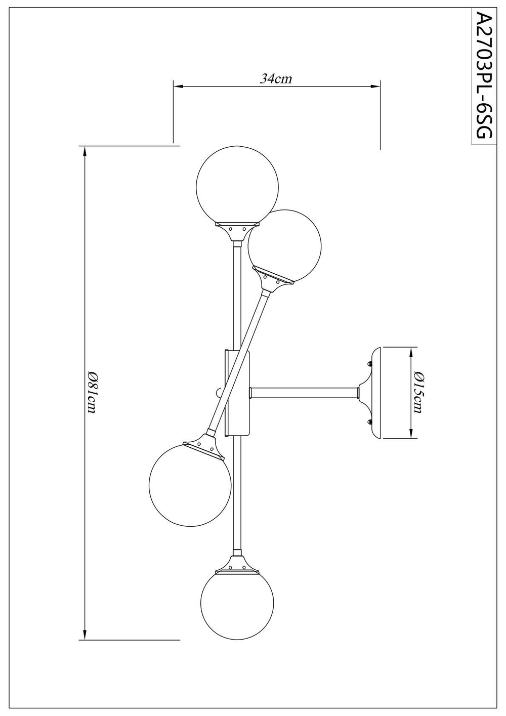 Люстра потолочная Arte Lamp Marco A2703PL-6SG