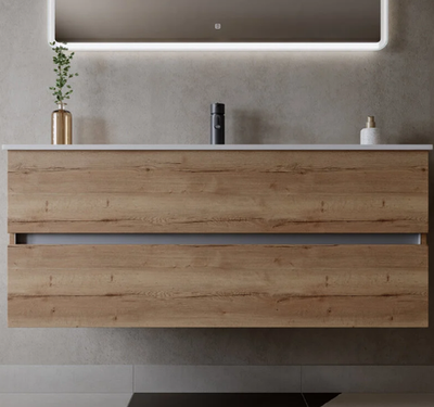 Тумба подвесная SANCOS Urban 1190х450х550, c двумя ящиками оснащенными доводчиками, дуб галифакс натуральный , арт. UR120-1EG