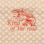 Ковры SCANIA 5 серии Р (автомат) (экокожа, бежевый, бежевый кант, красная вышивка)