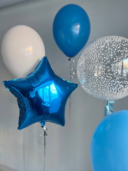 Голубые воздушные шары на грузиках №2541
