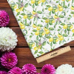 Ткань мембрана акварельные лимоны