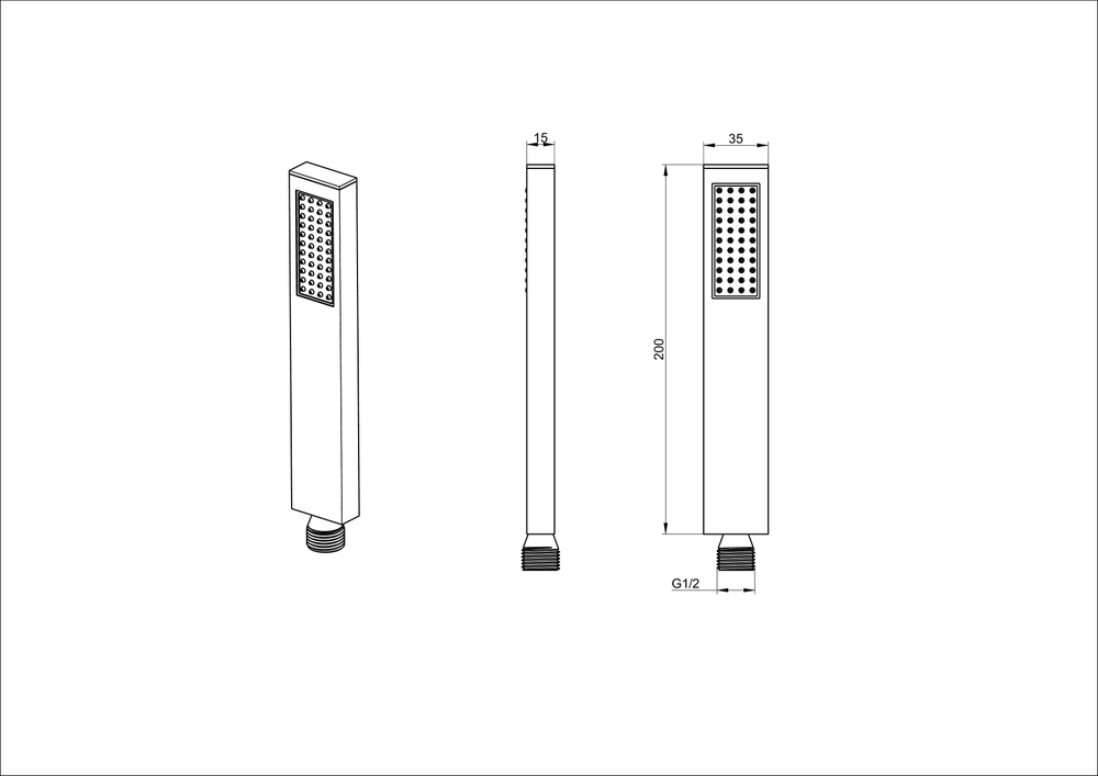 Лейка для душа WONZON & WOGHAND, Черный матовый (WW-88SC06-MB)