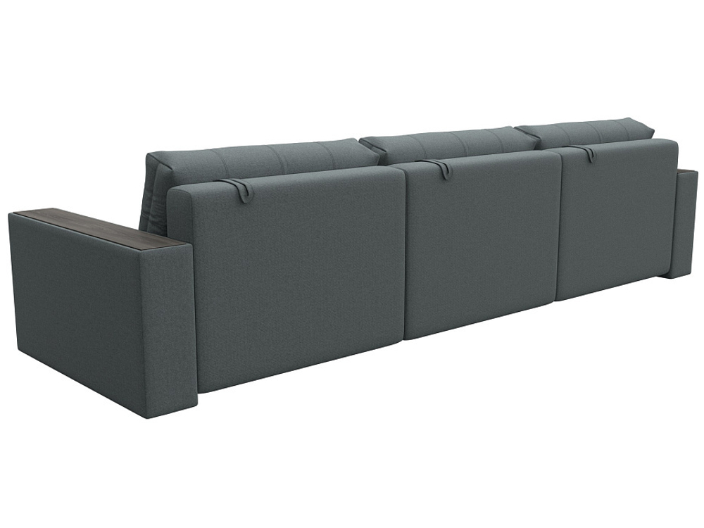 Диван прямой с декором Лига-049 НПБ Лонг, Амур 07 РОГОЖКА серый