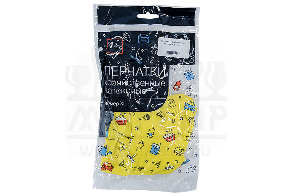 Перчатки хозяйственные, резиновые, размер XL