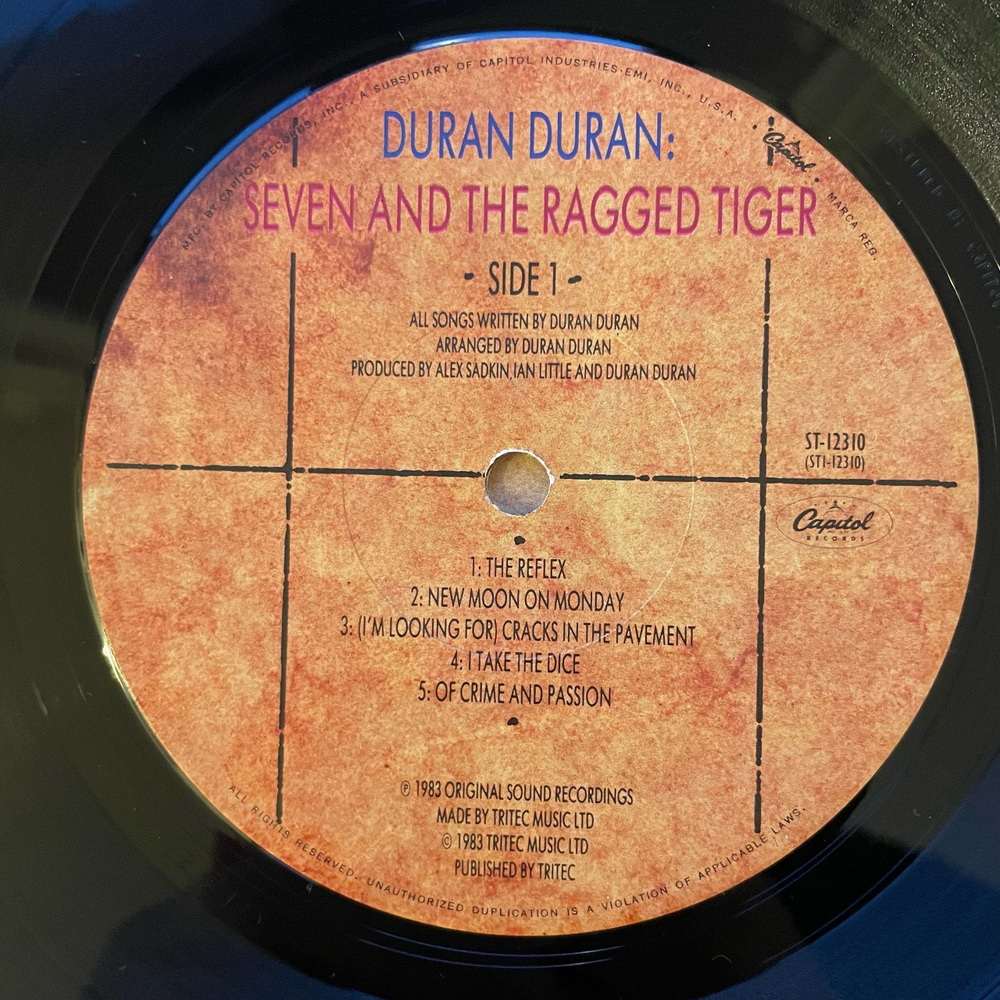 Винтажная виниловая пластинка LP Duran Duran Seven And The Ragged Tiger (США 1983)