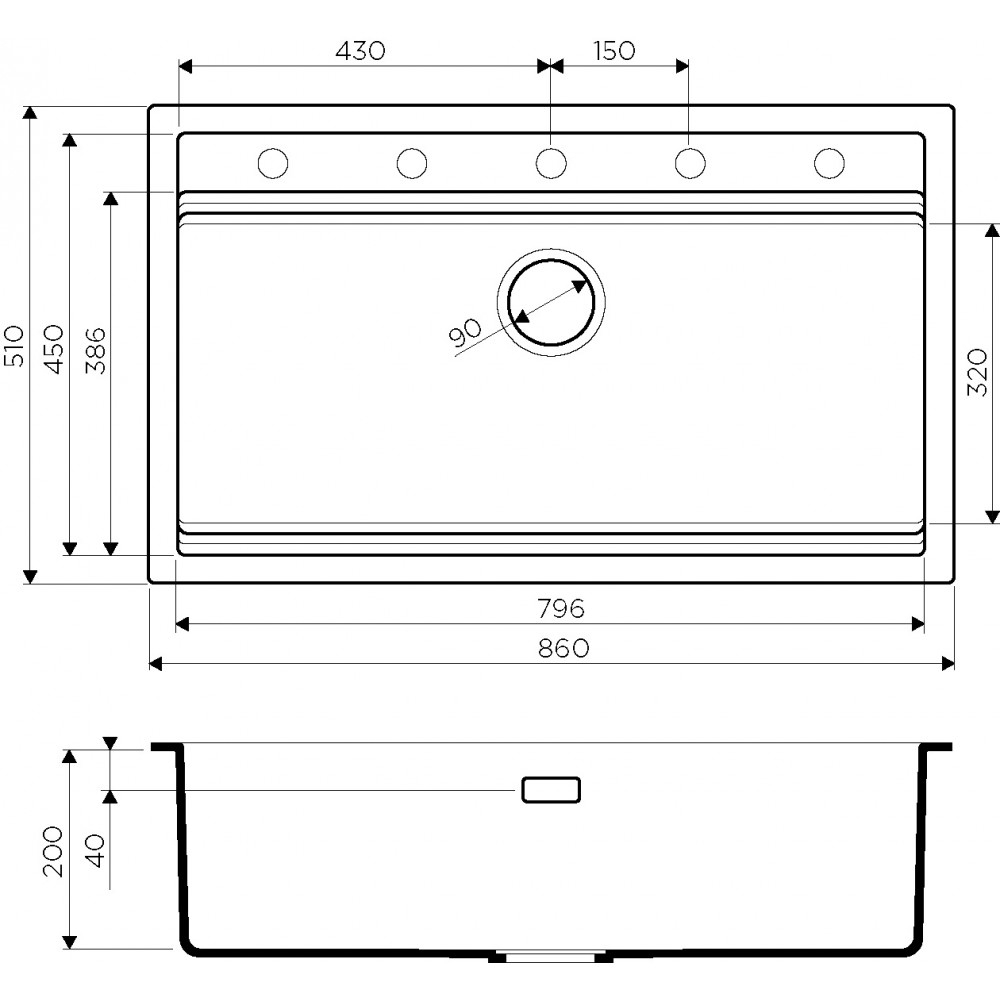 Кухонная мойка Omoikiri Kitagawa 86-LB-WH