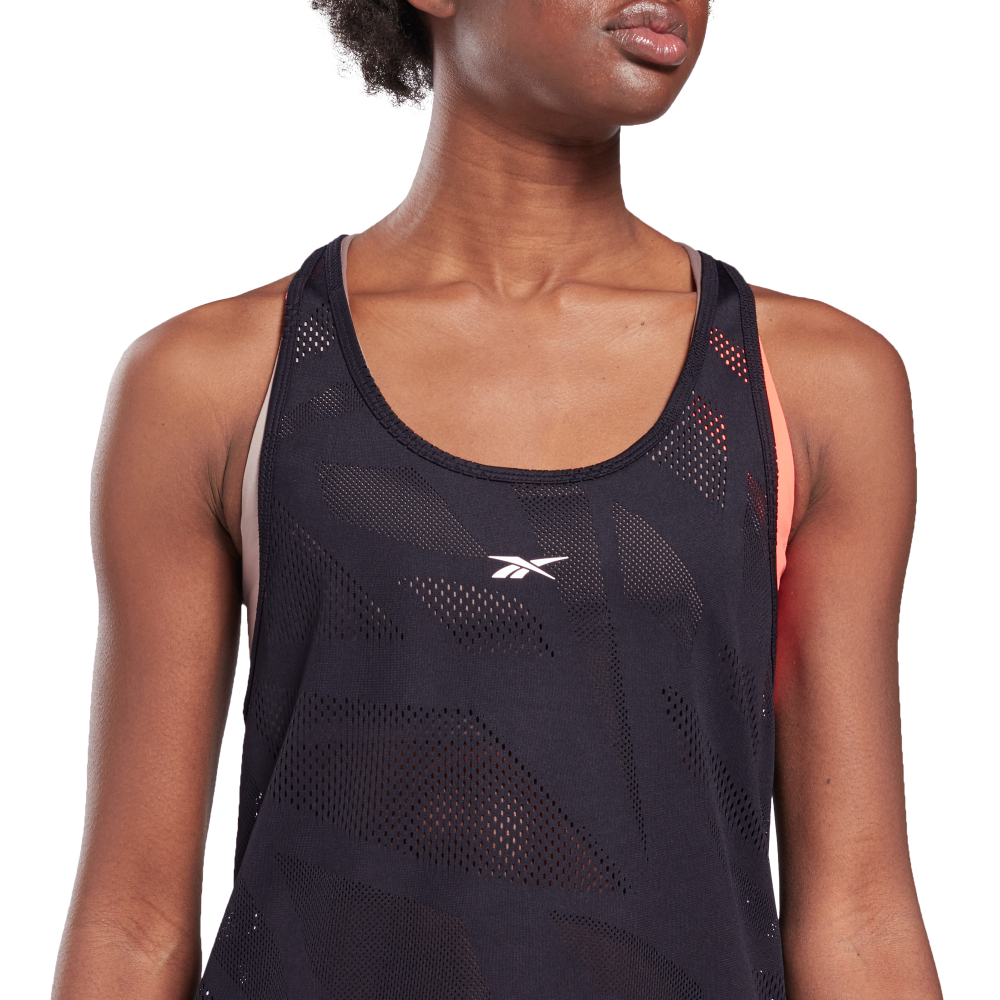 Женский топ теннисный Reebok Perforated Tank Top W - черный