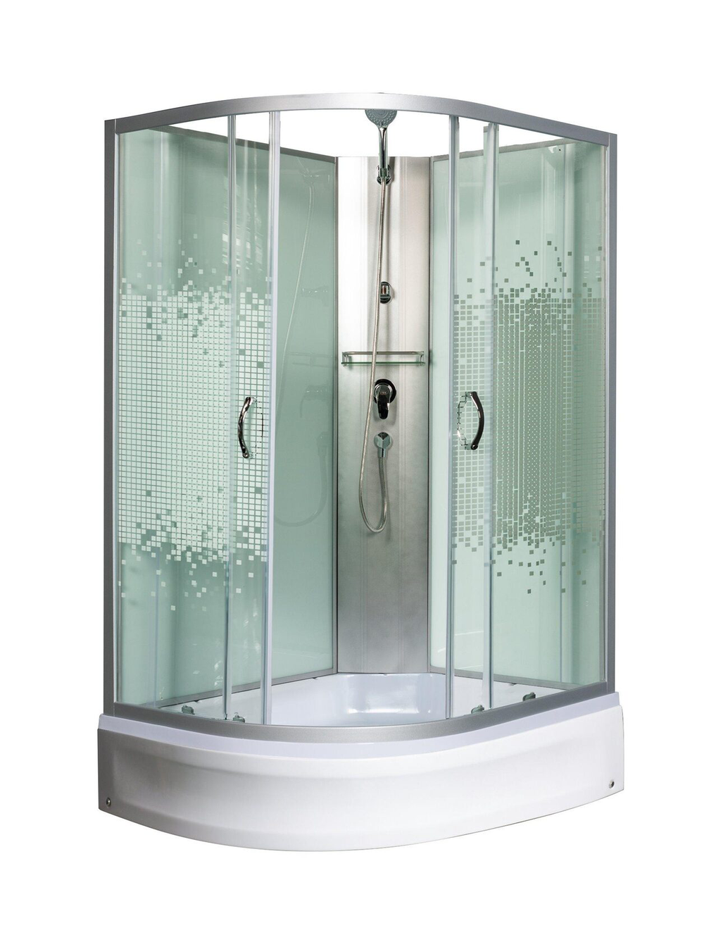 Душевая кабира  МОНОМАХ 10000005774 100/80/24 МЗ R, б/крыши, 1000х800х2060, асимметричная