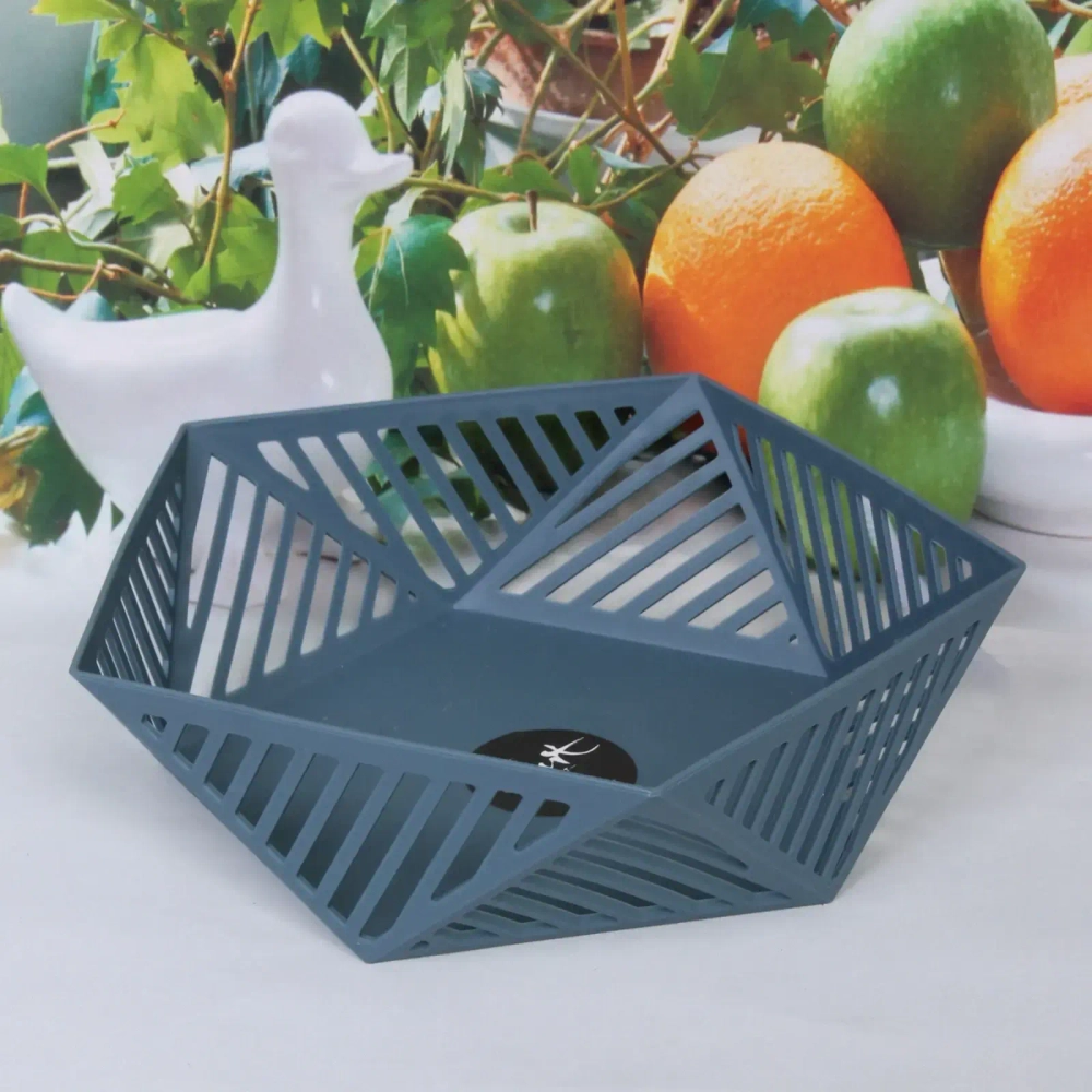 Фруктовница пластиковая «Астория» 25*7,5см, синяя пыль