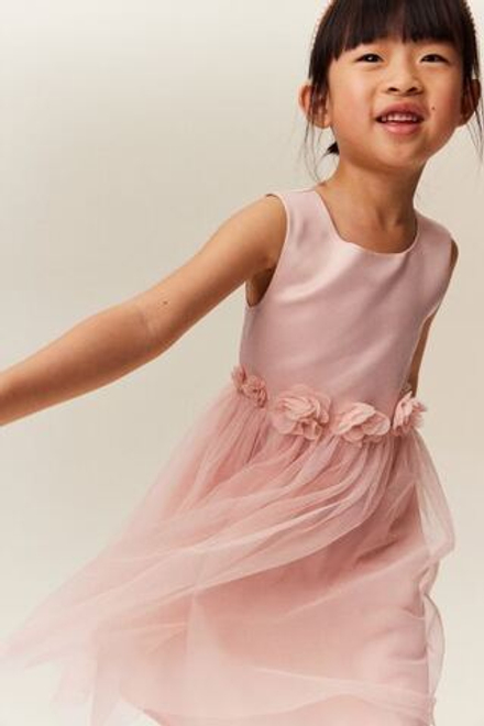 H&M Платье из полупрозрачной ткани, розовый