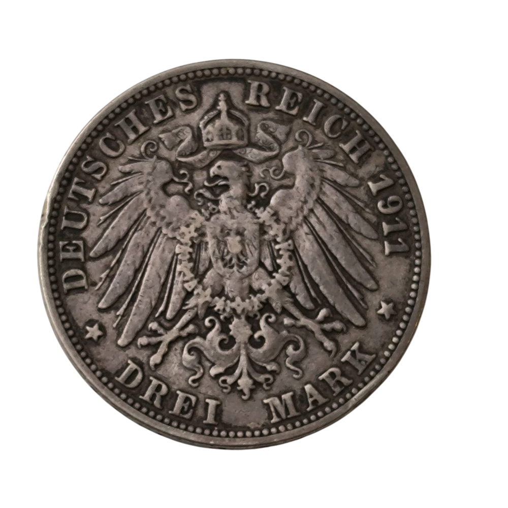 Монета 3 Марки 1911 г. "25 лет свадьбы Вильгельма II и Шарлотты"