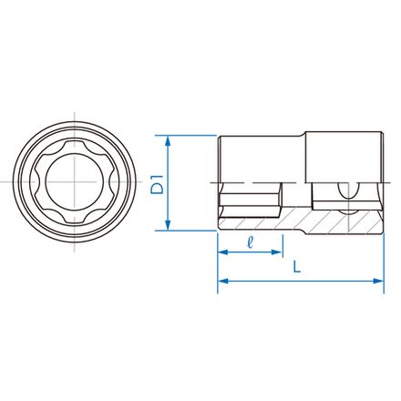 Цена на KING TONY (9AW4901) Головка специальная торцевая 1/2", RIBE M12S, для двигателя Nissan