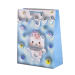 Пакет подарочный бумажный Alingar, (L+) 26х32х10 см, вертикальный, "Милые мишки", матов. ламинация, тиснение голография, эффект 3D, ассорти