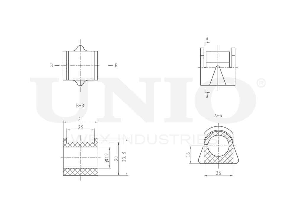 Втулка переднего стабилизатора UNIO RMP-10062