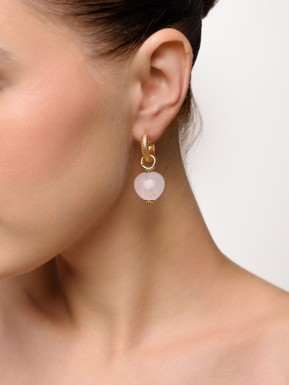 Серьги "Heart stone" Gold