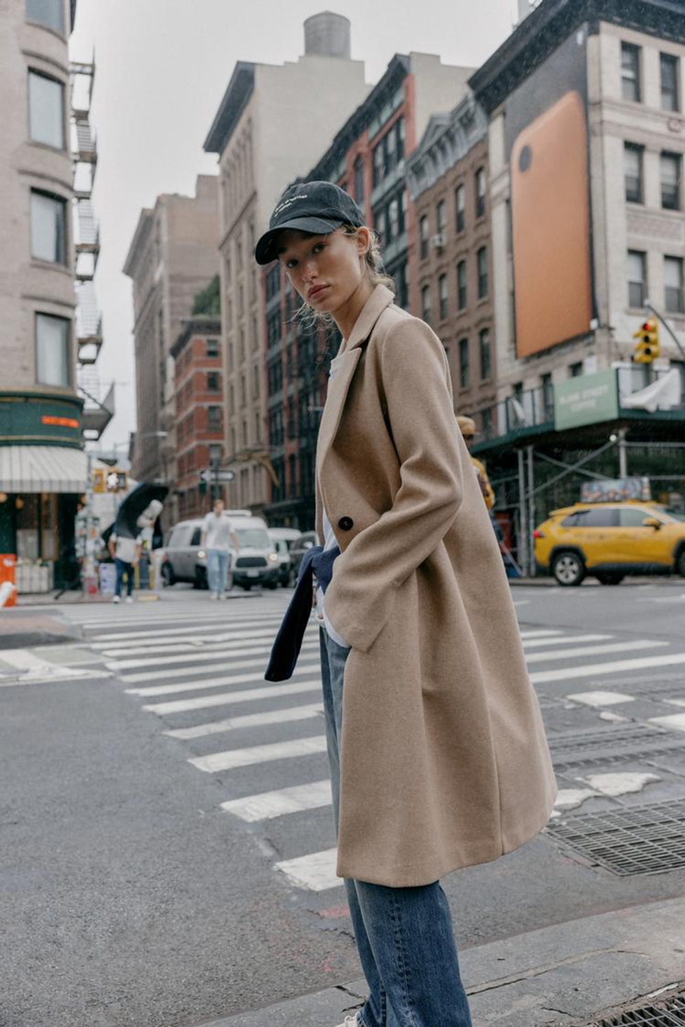 ZARA БАЗОВОЕ ПАЛЬТО ИЗ МЯГКОЙ ТКАНИ, МЯГКИЙ КАШТАНОВЫЙ