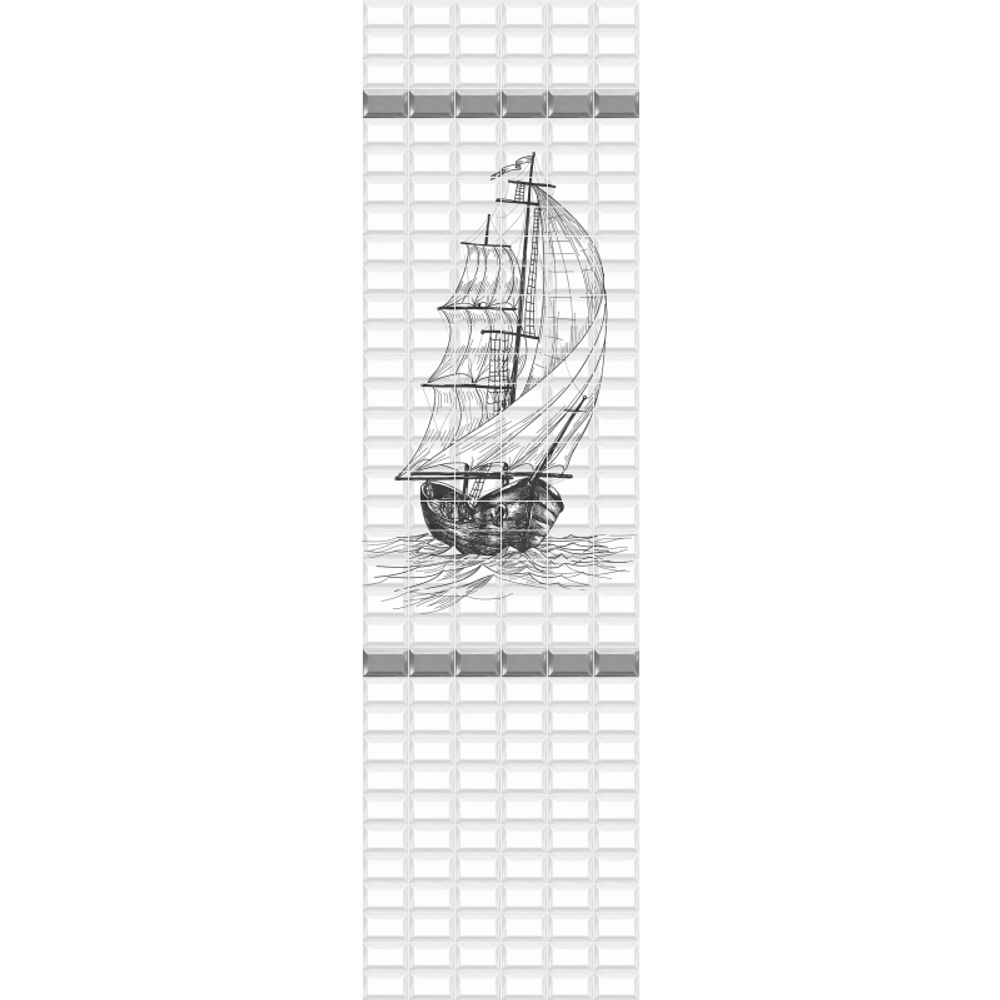 Панель ПВХ фотопечать Белый парус узор 2700х250мм