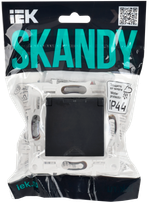 SKANDY Розетка 2-местная с заземлением с защитными шторками 16А в сборе SK-R07T титан IEK