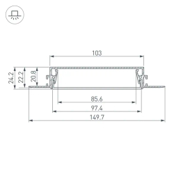 Профиль SL-LINIA97-FANTOM-2000 ANOD (Arlight, Алюминий) 034987