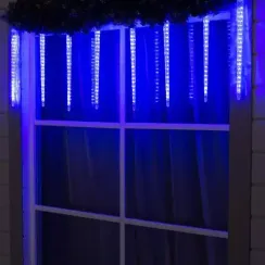 Гирлянда Сосульки рифленые 2.5×0.42 м., IP65, прозрачная нить, 288 синих LED с эффектом стекания, 12 В., Luazon Lighting (5248351)