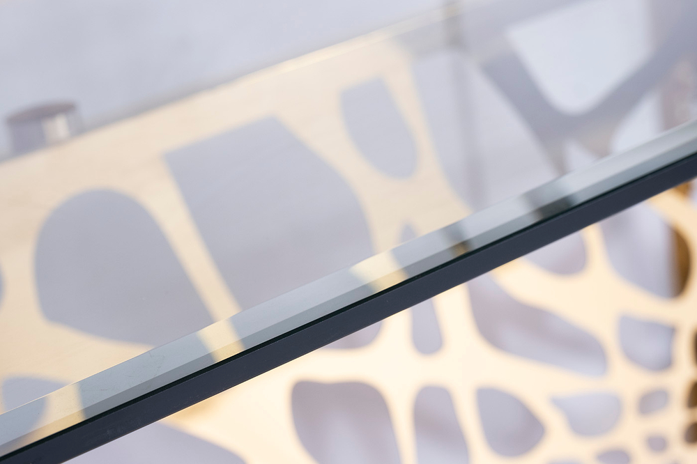 Стол обеденный 240х110х74.5см Garda Decor прозрачный/золотой