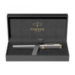 Перьевая ручка Parker Ingenuity Grey Core GT, перо: F (2 картриджа black и blue) в подарочной коробке