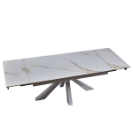 Стол керамический LA ALTA SIENA Kass gold 160-240*90, каркас белый