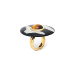 Кольцо Nature Bijoux, Zebra, разъемное, с тигровым глазом и смолистым песком в смоле, NB24.2-19CP256