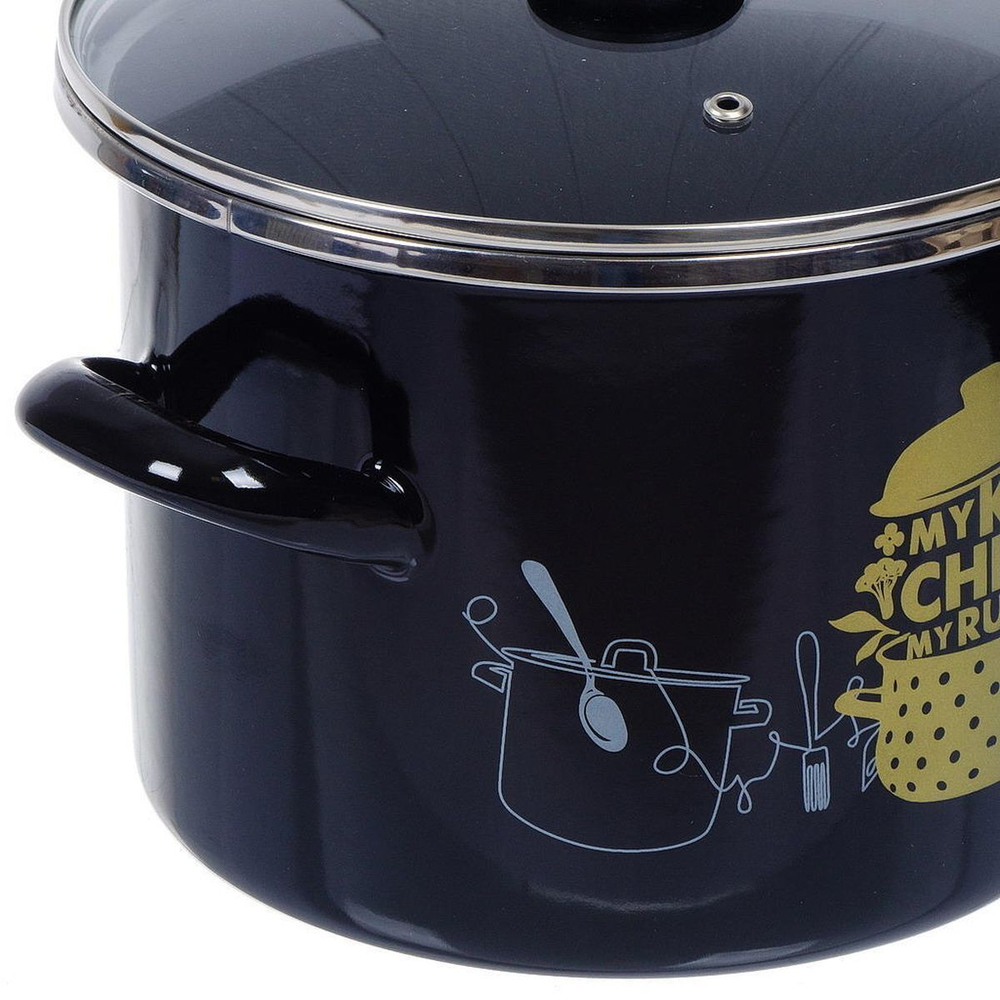 Кастрюля сталь, эмал, 5 л, с крыш, Сантэкс, Моя кухня, 1-2250112, индукц