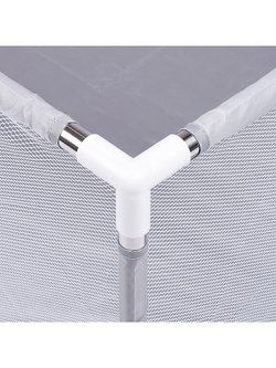 Манеж детский прямоугольный с баскетбольным кольцом и воротами (120*180*60) цвет серый (М11-2)