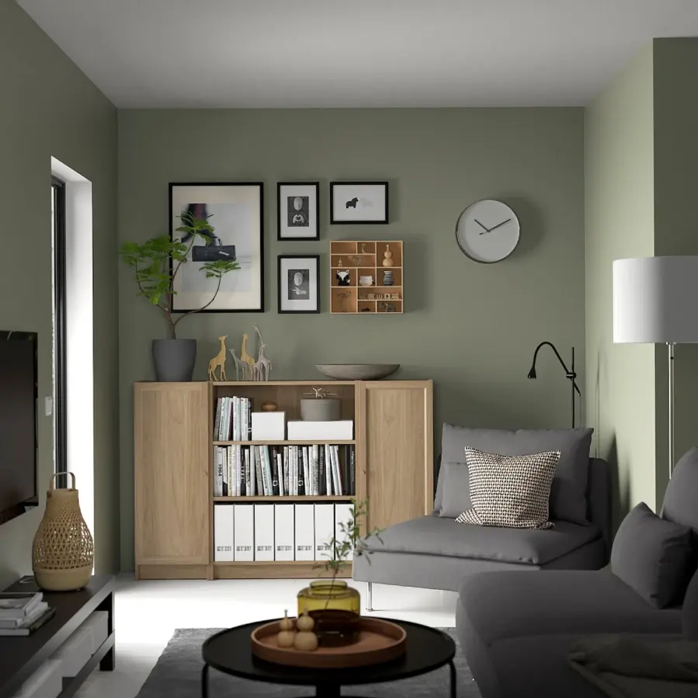 Книжный шкаф -  BILLY / OXBERG IKEA/ БИЛЛИ/ ОКСБЕРГ ИКЕА,160х106 см, под беленый дуб