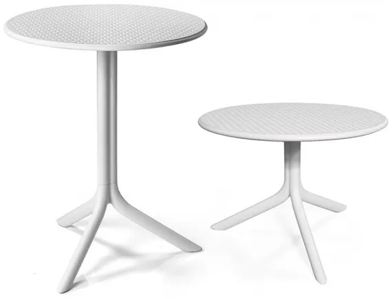 Регулируемый пластиковый стол Step Ø60 см, белый