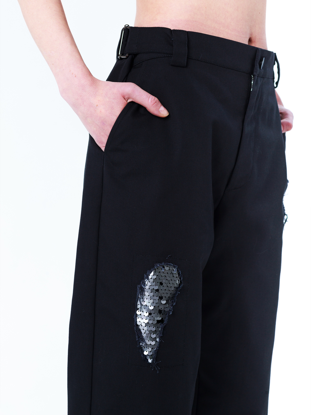 Брюки "Бессмертные" с пайетками. Черные