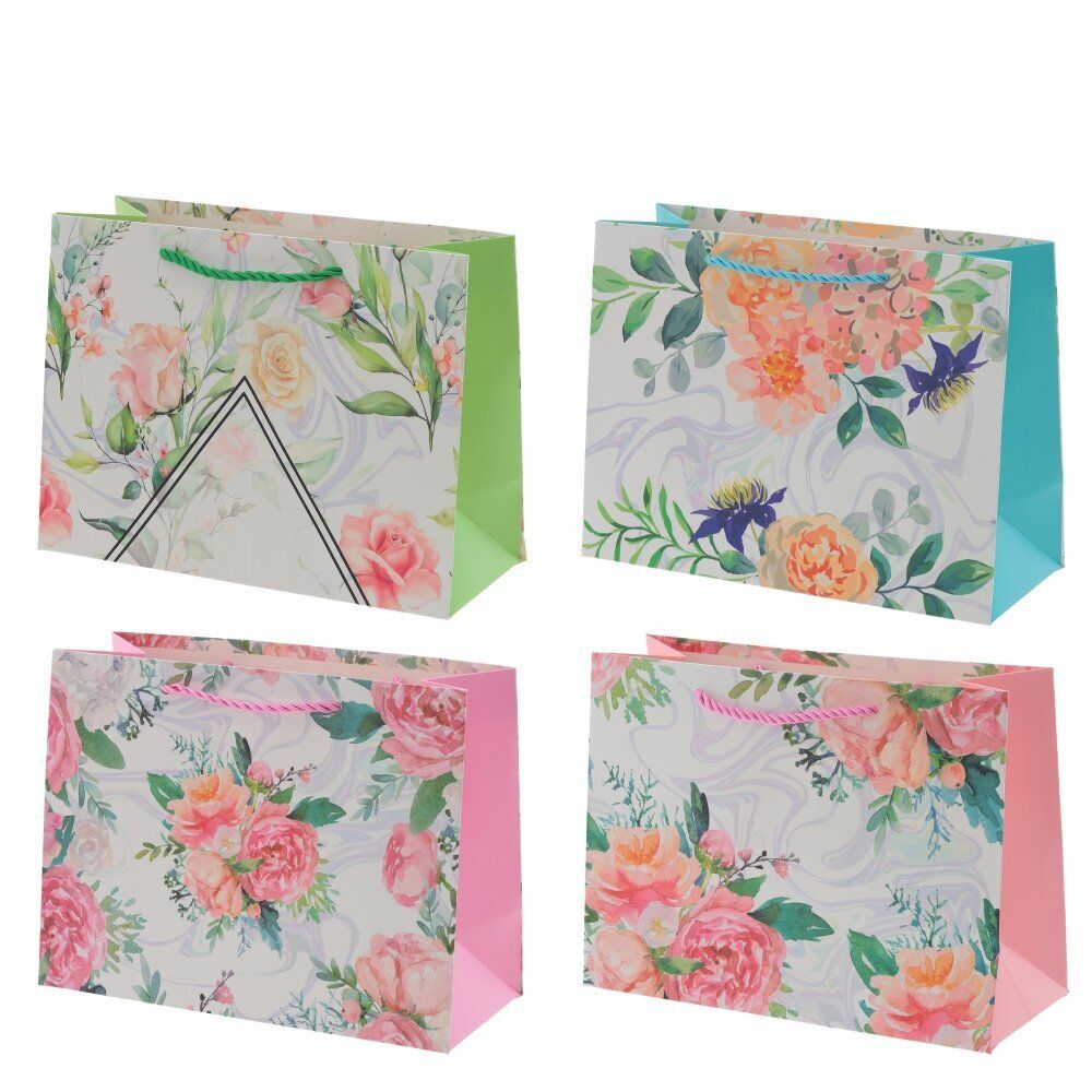 GAEM Пакет подарочный S (бумага 210г/м2, блок микс 12шт), L24 W10 H18 см, 4в.