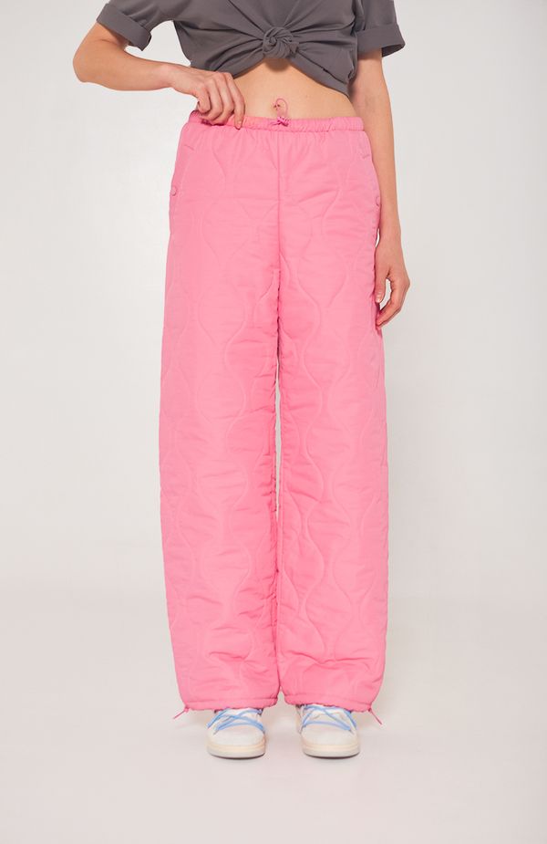 Брюки стёганые AT019 розовато-лиловые - фото 1