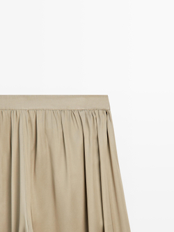 Massimo Dutti Атласные брюки-баллон, темно-синий