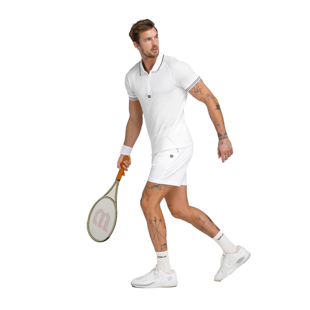 Мужское теннисное поло Wilson Players Seamless Polo Men - White