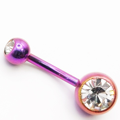 Пирсинг для пупка фиолетовый. Титан G23.