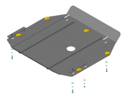 Защита картера Двигателя, КПП. 2 мм, Сталь. для KIA Carnival 1998-2006 MOTODOR.01008