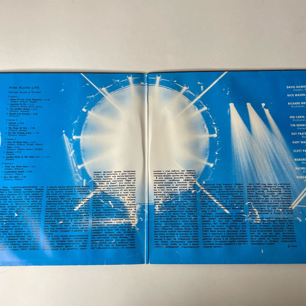 Винтажная виниловая пластинка LP Pink Floyd Delicate Sound Of Thunder (СССР 1990) Another Brick In The Wall