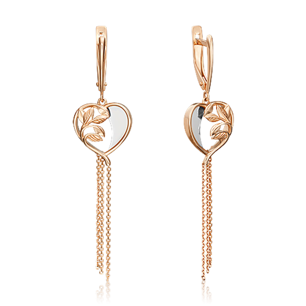 Серьги из комбинированного золота