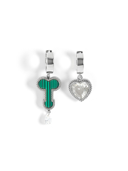 Серьги "Love White Or Sex" Green