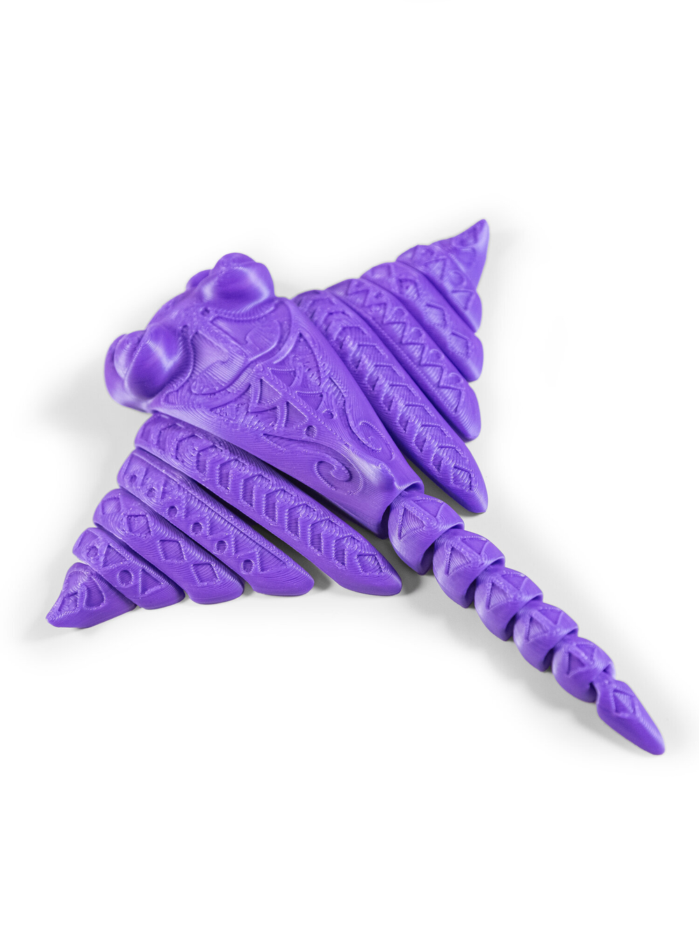 Подвижный скат Манта антистресс, меняющий цвет с фиолетового в розовый, 3D печать, 16 см.