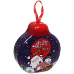 Банка жестяная «Шарик» 13*12*4см Дед Мороз на шаре