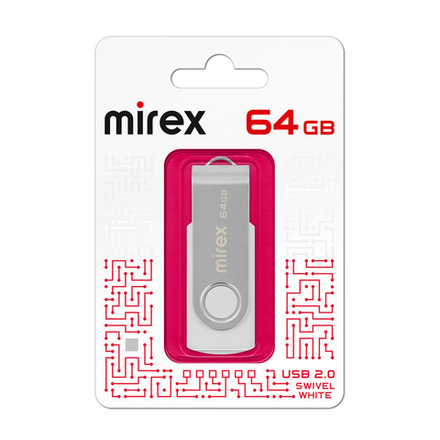 Флешка 64-GB MIREX MIREX SWIVEL белый USB-2.0