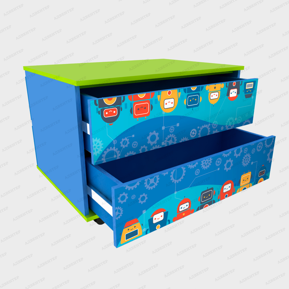 Стол для робототехники с тумбой и комплектом игровых полей