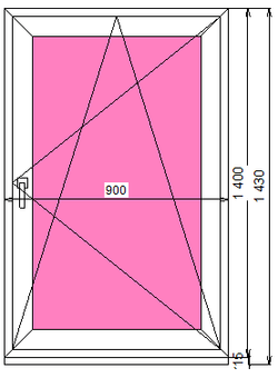 Пластиковое окно 1400 х 900 ТермА Эко