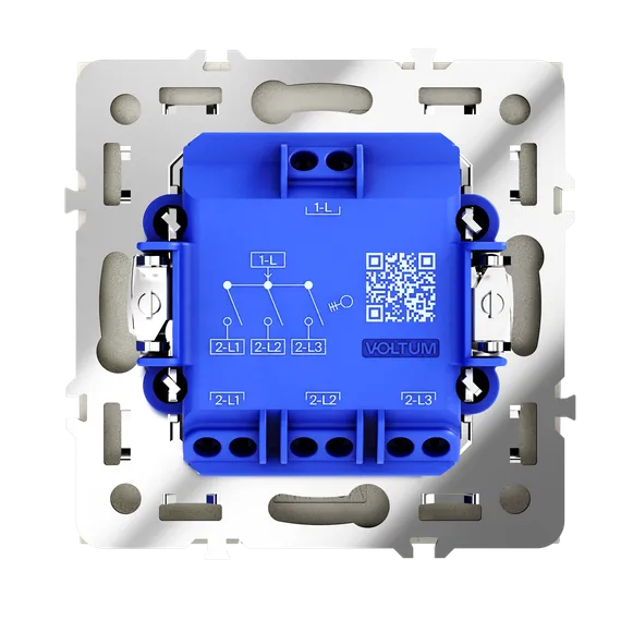 Выключатель встраиваемый VOLTUM S70 трехклавишный 10А, (шелк) vls030104